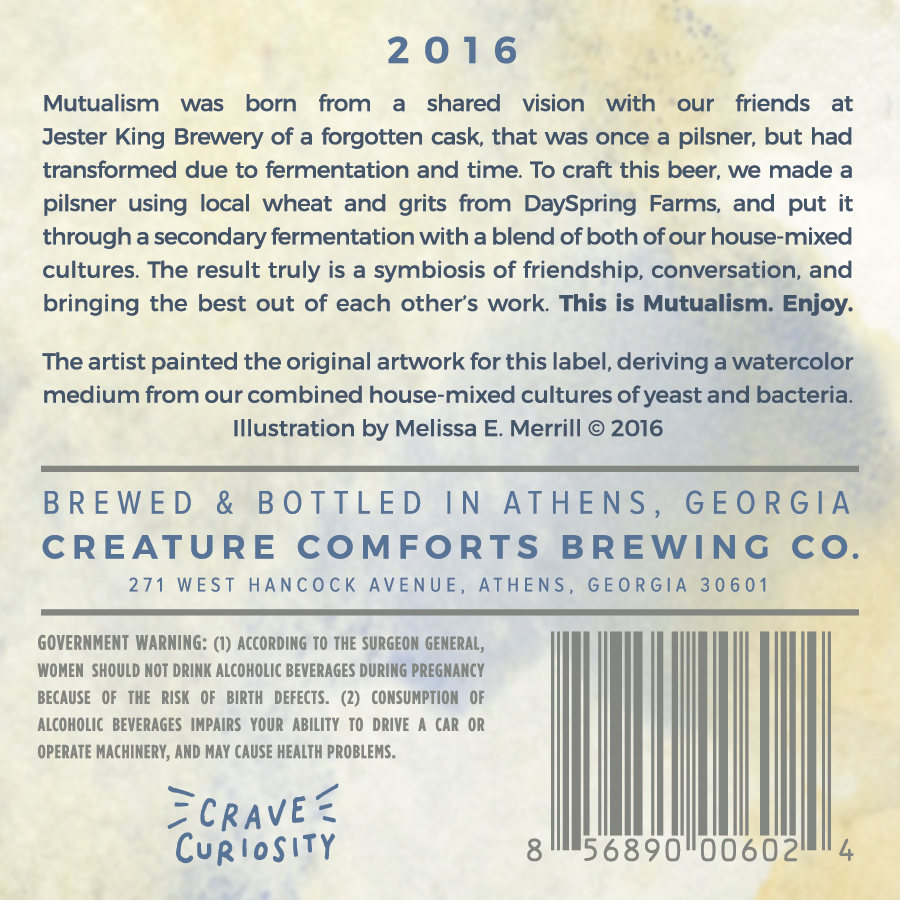 Creature Comforts Jester King Mutualism back