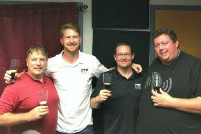 Ryan Fogelgren (second from left) and Jamey Adams from Arches Brewing joined the Beer Guys in studio this week.