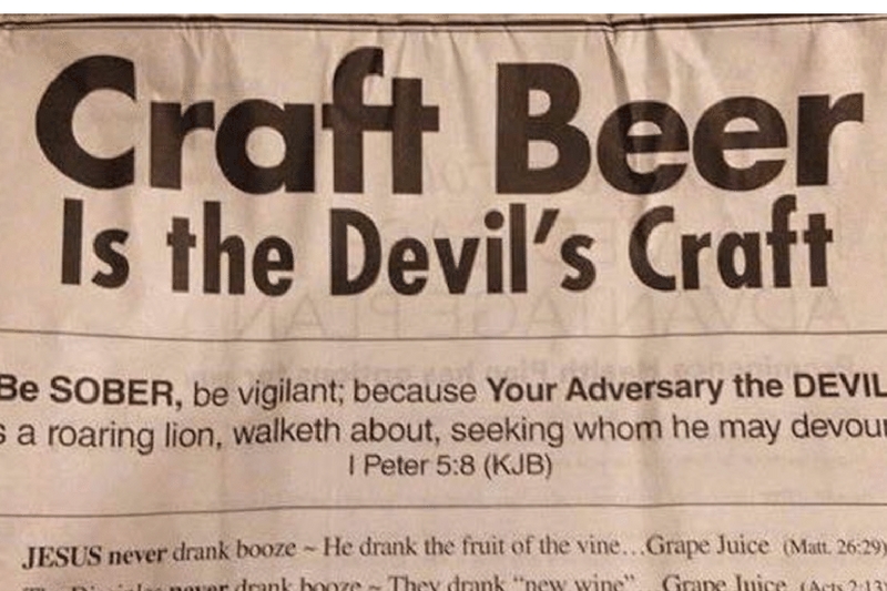 Thanks to a small Texas church, we now know that craft beer is the devil's craft. Just don't tell these guys. (source: wideopencountry.com)