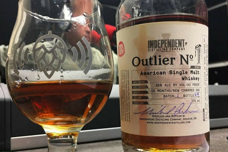 Decatur's Independent Distilling shared their Outlier #1, a single malt whisky made from a Scotch ale mash, courtesy of Blue Tarp Brewing.