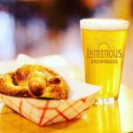 Luminous Brewhouse Pretzels and Beer