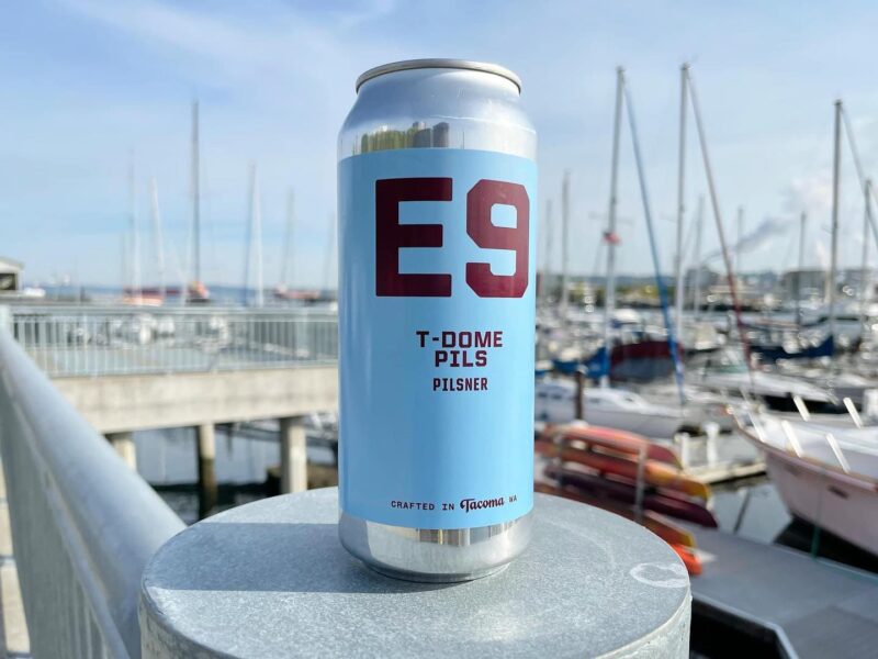A can of E9 Brewing T-Dome Pils Pilsner - Image provided by E9 Brewing Co.